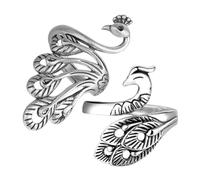 STOBOK 2piezas Anillo De Pavo Real De Crochet Anillo De Punto Para Dedo Con Guía De Hilo y Tensor De Herramientas De Ganchillo