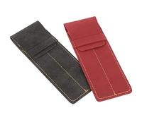 STOBOK 2piezas Funda De Cuero para Bolígrafos Estuche Elegante y Funcional para Bolígrafos De Tinta y Pluma para Oficina y Diario Pack De Negro y