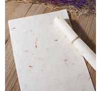 STOBOK 40 Piezas de Papel de Caligrafía China Planta Natural Flor Cepillo de Arroz Papel Artesanal Hecho a Mano Arte Tejido Xuan Carta de Escribir