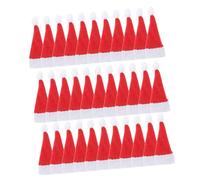 STOBOK 60 Piezas Favor De La Fiesta De Navidad Mini Gorritos Navideños Cubrebotellas Envolturas Superiores De Piruleta De Navidad Sombrero Rojo De Papá Noel Miniatura Bolsa De Dulces 7c
