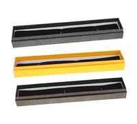 STOBOK Caja Retro para Pinceles y Abanicos Plegables 3 Unidades (Negro Dorado, Gris Plata, Amarillo Dorado) para Artistas y Manualidades, Compacto y Práctico para Almacenamiento