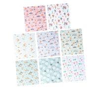 STOBOK Conjunto De Tela De Retales Con Estampado De Hojas De 8 Uds Tela Para Envolver Costuras De Algodón