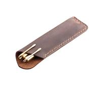 STOBOK Estuche De Cuero para Bolígrafos Marrón Hecho a Mano Funda Protectora Vintage Organizador para Oficina y Escuela Bolsa para Obsequio Diseño Elegante