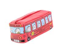 STOBOK Estuche Para Lápices Cremallera Diseño De Autobús Escolar Gran Capacidad Impresión Escuela Oficina Profesores
