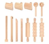STOBOK Herramienta de amasado de madera, herramienta de plastilina, extrusora, herramienta de modelado, rodillo de masa, juguete para niños, regalo 12 unidades