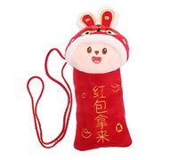STOBOK sobre Rojo De Dinero De La Suerte Mascota del Conejo del Zodiaco 2023 Monedero Chino Bandolera De Año Bolsa Crossbody De Felpa sobre Rojo Seda Bolso Algodón Niño Afortunado