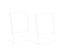 STOBOK Soporte para Carteles A5 Transparente Acrílico, Marco de Fotos Vertical, Porta Carteles Escritorio Resistente y Estable, Uso Doméstico y Oficina, Paquete de 2 Unidades