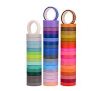 STOBOK Washi Tape Set Cinta de Enmascarar Colorida Artes Manualidades Etiquetado Codificación Diy Decorativos Envoltorios de Regalo Planificadores Suministros de Oficina 60 Rollos