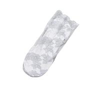 Stock - Calcetines de mujer de encaje perlado, invisibles, transpirables, calcetines de bailarina, gris, Talla única