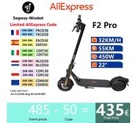Stock europeo Original Ninebot de Segway F2 Pro patinete eléctrico inteligente 450W Motor 32 KM/H F2 Pro