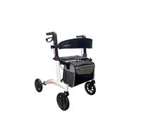 Stock-Fachmann® Andador Actimo Liberty para interior y exterior, asas ajustables en altura, correa trasera, soporte para bastones, bolsa con cierre, asiento acolchado, soporta hasta 136 kg, fácil de