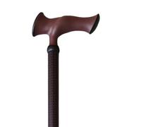 Stock-Fachmann® Bastón de altura ajustable ergonómico Super Soft Escort Marron 10 posiciones de altura regulable de 76 - 98 cm, peso tara: 400 g, soporta hasta 100 kg, más seguridad al caminar