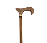 Stock-Fachmann® Bastón de bambú con mango acrílico Derby, diseño de caramelo, banda dorada y cápsula de goma, color natural, longitud a elegir, soporta hasta 100 kg, peso tara: 400 g aprox