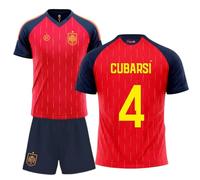 Stock Futbol camiseta selección española mundial 2026-2028 replica oficial | Kit niño camiseta y pantalón | Cubarsí 4 | Roja | Equipación fútbol infantil | Cómoda y transpirable