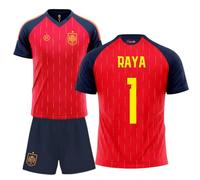 Stock Futbol camiseta selección española mundial 2026-2028 replica oficial | Kit niño camiseta y pantalón | Raya 1 | Roja | Equipación fútbol infantil | Cómoda y transpirable