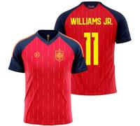 Stock Futbol Camiseta selección española Mundial 2026-2028 Replica Oficial | Williams Jr. 11 | Roja | Equipación fútbol Adulto | Estilo selección España | Transpirable y cómoda