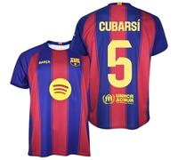 Stock Futbol F.C Barcelona Cubarsí 5 Replica Oficial Temporada 25-26 Unisex Adulto | Camiseta blaugrana a Rayas | Nombre y Dorsal Oficial | Tejido Ligero Transpirable | Ideal Estadio y Regalo