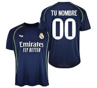 Stock Futbol Real Madrid - Camiseta fútbol 2ª equipación Temporada 25 26 | Azul Marino | Personalizable Nombre y número | Tejido Transpirable Secado rápido | Corte Unisex | Regalo Fan