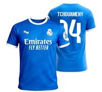 Stock Futbol Real Madrid - Camiseta Réplica Oficial 3ª Equipación 25/26 | Azul Royal | Nombre Tchouaméni | Número 14 | Tejido Transpirable | Corte Deportivo | Unisex Adulto