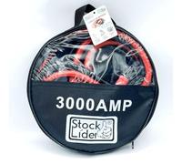 Stock Lider- Cables de Arranque para Batería de Coche 2-3M, Pinzas para bateria de coche carga de emergencia, Agarre fuerte, Pinzas para cohce, Incluye bolsa de Trasnporte (Cables de Batería 3000 Amp)