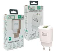 Stock Lider-Cargador USB Cargador Doble USB Ultra Rapido USB 2.4A USB 3.0 Cargador de Pared Compatible Sansung lPhone lPad Huawei Xia0mi OPPO Realme LG TCL Vivo iPad (Sin Cable)