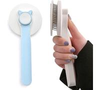 Stock Lider-Cepillo para Gatos y Perros [Agarre Ergonómico y Limpieza con un Solo Clic y Patented Design] Cepillo Quitapelos Mascotas para Perros/Gatos/Conejos de Pelo Corto y Largo (Azul)