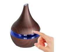 Stock Lider-Humidificador Ultrasónico Y Difusor Aceites Esenciales, Humificador De Aromas con Luz LED, Humificador De Aromas, Ambientador Casa, para Dormidorio, Oficina, 2 Colores, 300Ml (Marrón)