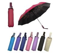 Stock Líder Paraguas, Apertura automática, Cierre automático, Antiviento, Plegable, Compacto, Impermeable, Reforzado, Premium, Portátil, Viaje, Apertura, Cierre, Hombre, Mujer, Elegante (Rojo)