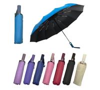 Stock Líder Paraguas, Apertura automática, Cierre automático, Antiviento, Plegable, Compacto, Impermeable, Reforzado, Premium, Portátil, Viaje, Apertura, Cierre, Hombre, Mujer, Elegante (Azul claro)