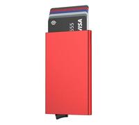 Stock Líder Porta Tarjetas de Metal, Tarjetas de Aluminio, Tarjetero metálico RFID 5 Colores, Porta Tarjetas de crédito, Cartera, Tarjeteros para Hombre y Mujer, Cartera Tarjetero Rojo