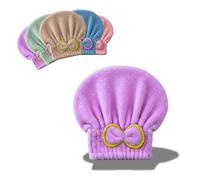 Stock Líder Toalla Microfibra Pelo, Toalla para Secar el Pelo, Secado, Rápido, Absorbente, Cabello Mojado, Ligera, Suave, Turbante, Cabello, Anti, Frizz, Ajustable, Multifuncional (Morado)
