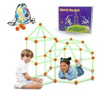 Stock Trends 100 Pcs Kit Construcción Fuerte Infantil - Brilla En La Oscuridad | Fuertes para Niños | Kit De Construccion | Kit De Construcción De Fortaleza para Niños