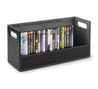 Stock Your Home Caja de almacenamiento de DVD, organizador de estante de películas para Blu-Ray, fundas de videojuegos, CD, soporte de exhibición de cinta VHS, soporte de disco puede almacenar hasta