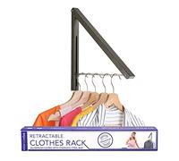 Stock Your Home Perchero Plegable Individual, Colgador de Ropa retráctil montado en la Pared para lavandería, Secadora, Barra de Secado Colgante, pequeños estantes Plegables para Ropa, Accesorios de