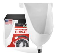 Stock Your Home Waterless Urinal for Men (White), Plastic Urinals for Men's Garage, Shed, or Backyard, Wall Mount Urine Diverter and Outdoor Camper Urinals, Portable Urinal for Men, Waterless Toilet