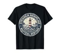 Stockholm Archipelago Vintage Lighthouse Nautical Badge Camiseta