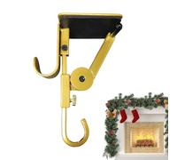 Stocking Holder - 8.66 Inches Adjustable Mantel Garland Hanger for Festive Display, Holiday Decor with Hanging Function, Metal Hook Rack for Shelf Wreath Ornaments Classroom Office Kitchen, Silver