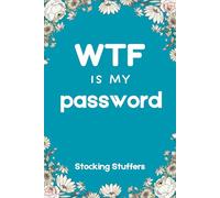 Stocking Stuffers for Women: WTF Is My Password: Password Book, Pocket-Sized Alphabet Logbook, Purple Flower Cover, Black Frame, 6 x 9 Inches
