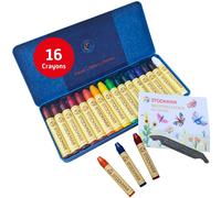 Stockmar Beeswax Stick Crayons, Set of 16 - Non Toxic, Jumbo Crayons, Beeswax Cr