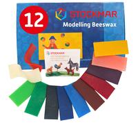 Stockmar Modelling Beeswax - 12 Beeswax Sheets of Assorted Colors - for Kids Artists Looking for Waldorf Art Supplies Non Toxic Beeswax N
