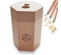 Stockmar Sacapuntas doble FSC de madera de lima para lápices finos y gruesos, forma triangular y hexagonal, color Giants Stockmar, Waldorf Art Supplies, fabricado en Alemania