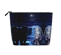 StockSnap_ZADQJM0UAZ - Neceser de viaje de una sola capa, ideal para viajes de negocios y uso diario., Tigre blanco y panteras negras, Talla única