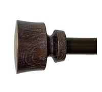 Stockton Juego de barra de cortina ajustable de 48 a 86 pulgadas, diámetro de 5/8 pulgadas en nogal