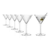 Stölzle Lausitz Berlin - Juego de 6 cuencos de cóctel de 229 ml, elegantes vasos de cristal en estilo Art Déco, vasos largos ideales para martini y bebidas cortas, aptos para lavavajillas, fabricado