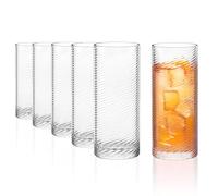 Stölzle Lausitz Berlin - Juego de 6 vasos largos de 491 ml, elegantes vasos de cóctel de cristal en estilo Art Déco, perfectos vasos largos, zumos y agua, aptos para lavavajillas, fabricados en