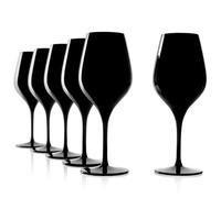 Stölzle Lausitz Copas Blind Tasting Negras Exquisite Set de 6, 350 ml - Copas de Cristal Elegantes para Vinos Blancos y Tintos - Resistentes al Lavavajillas y a los Golpes