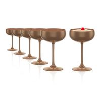Stölzle Lausitz Copas de Champagne Elements Bronce Set de 6 - 230 ml - Elegantes Copas de Cristal sin Plomo para Champagne y Prosecco - Aptas para Lavavajillas - Alta Calidad Alemana y Resistencia