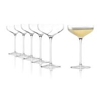 Stölzle Lausitz Copas de Champagne SWING Juego de 6, 300ml - Elegantes Copas de Champagne Ideales para Vino Espumoso & Cócteles - Copas de Cristal de Alta Calidad - Aptas para Lavavajillas