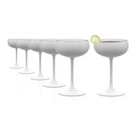 Stölzle Lausitz Copas de Champán Blanco/Plata Set 6x230 ml - Copas de Cristal para Champagne y Cava - Elegantes y Resistentes - Cristal Sin Plomo Apto para Lavavajillas - Diseño Sofisticado