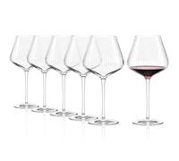 Stölzle Lausitz Copas de vino tinto Symphony/juego de 6 copas de vino tinto grandes abombadas/copas de vino tinto burdeos